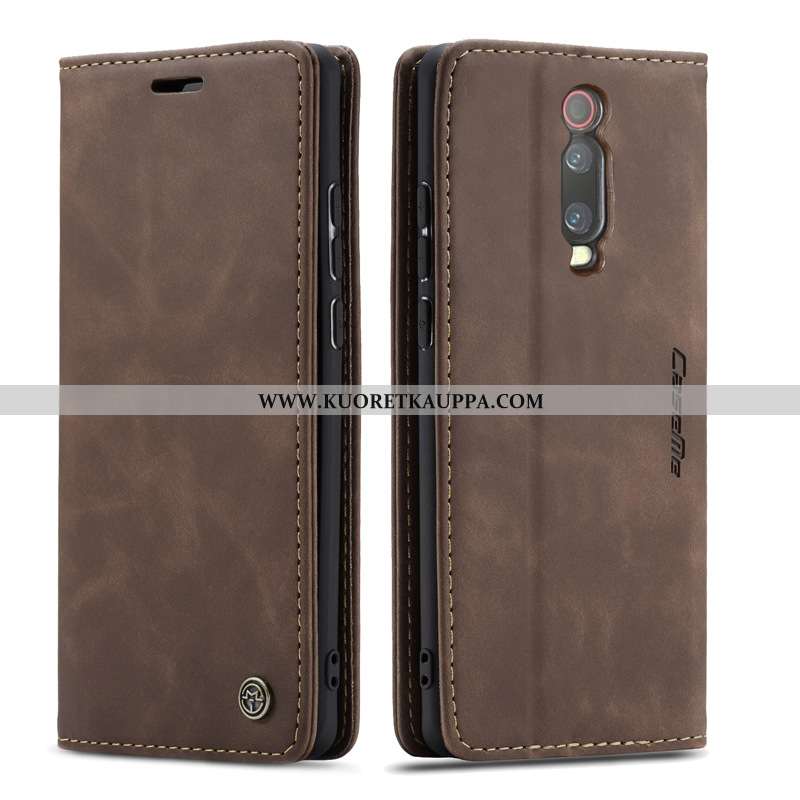 Kuori Xiaomi Mi 9t, Kuoret Xiaomi Mi 9t, Kotelo Xiaomi Mi 9t Nahkakuori Viini Punainen Puhelimen Pie