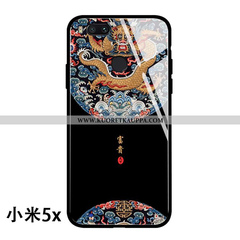 Kuori Xiaomi Mi A1, Kuoret Xiaomi Mi A1, Kotelo Xiaomi Mi A1 Lasi Persoonallisuus Lohikäärme Musta K