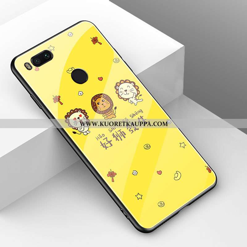 Kuori Xiaomi Mi A1, Kuoret Xiaomi Mi A1, Kotelo Xiaomi Mi A1 Lasi Tila Yksinkertainen Punainen