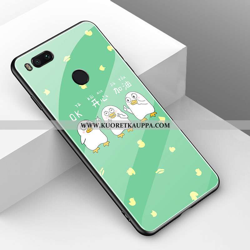 Kuori Xiaomi Mi A1, Kuoret Xiaomi Mi A1, Kotelo Xiaomi Mi A1 Lasi Tila Yksinkertainen Punainen