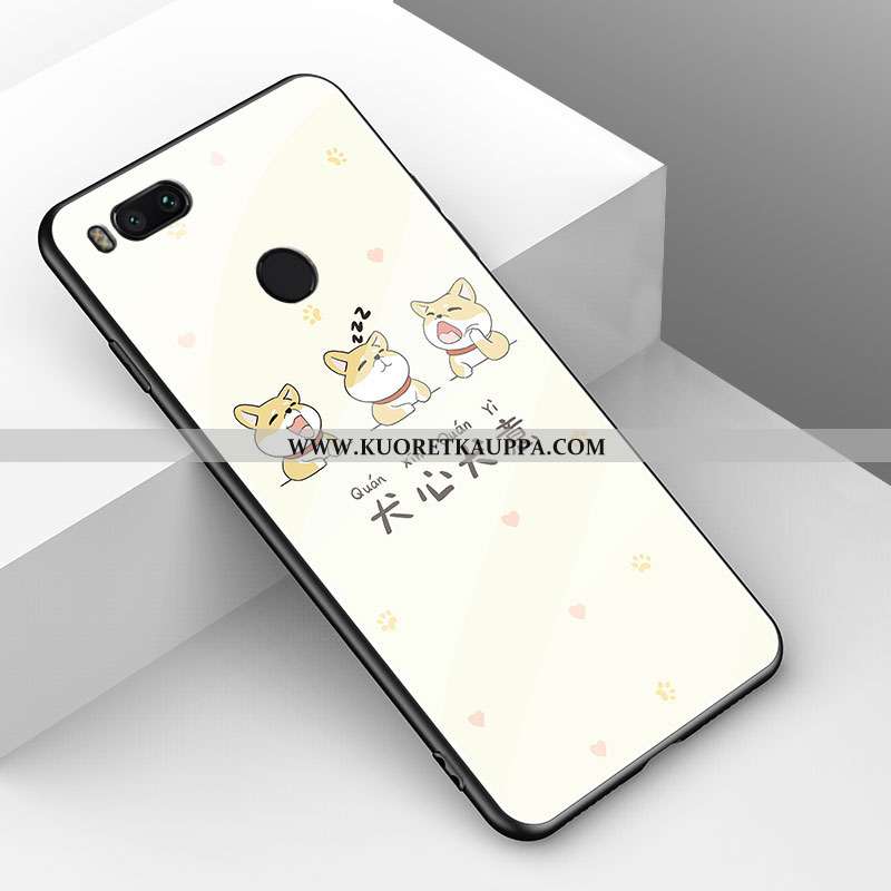 Kuori Xiaomi Mi A1, Kuoret Xiaomi Mi A1, Kotelo Xiaomi Mi A1 Lasi Tila Yksinkertainen Punainen