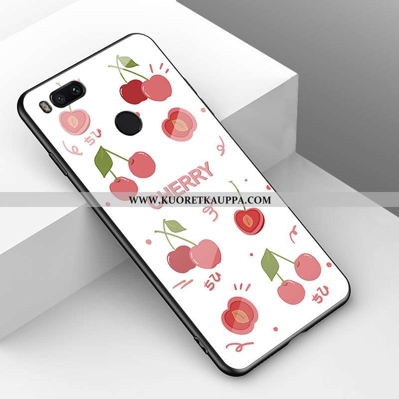 Kuori Xiaomi Mi A1, Kuoret Xiaomi Mi A1, Kotelo Xiaomi Mi A1 Lasi Tila Yksinkertainen Punainen