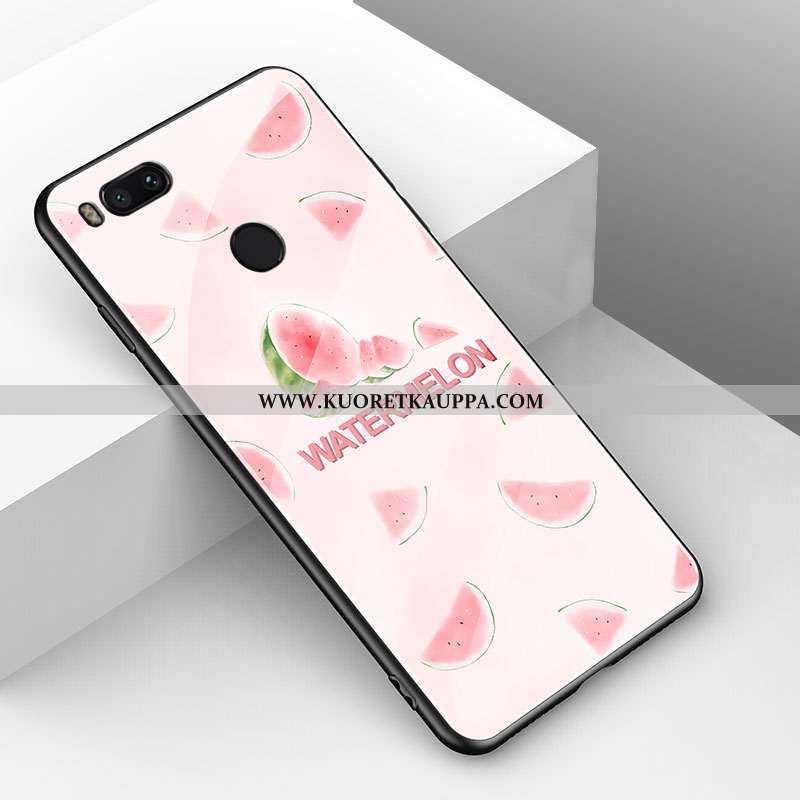 Kuori Xiaomi Mi A1, Kuoret Xiaomi Mi A1, Kotelo Xiaomi Mi A1 Lasi Tila Yksinkertainen Punainen