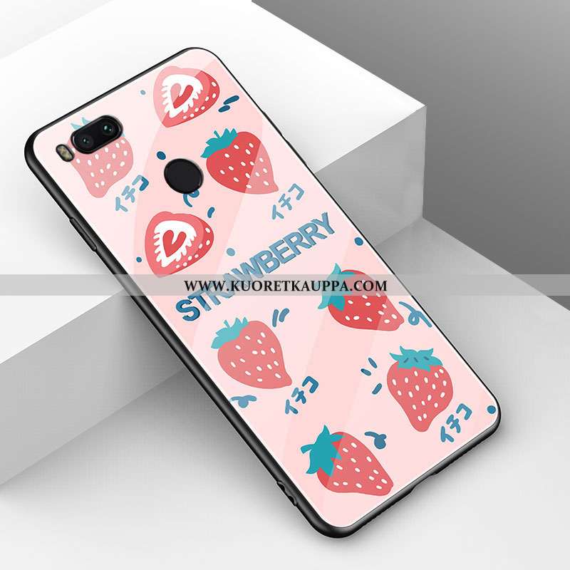 Kuori Xiaomi Mi A1, Kuoret Xiaomi Mi A1, Kotelo Xiaomi Mi A1 Lasi Tila Yksinkertainen Punainen