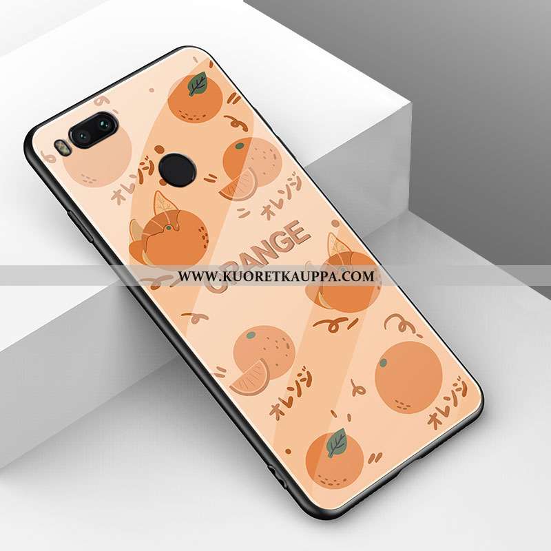 Kuori Xiaomi Mi A1, Kuoret Xiaomi Mi A1, Kotelo Xiaomi Mi A1 Lasi Tila Yksinkertainen Punainen