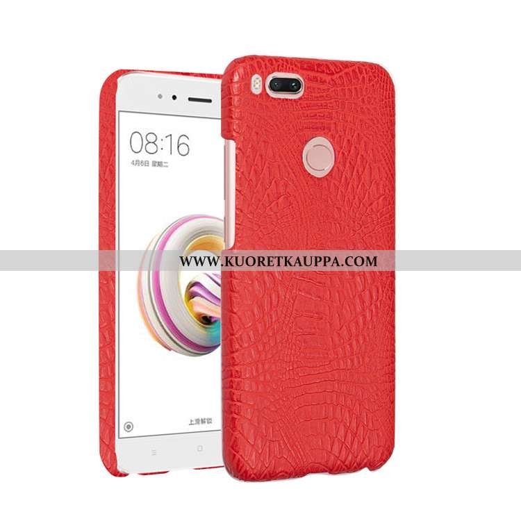 Kuori Xiaomi Mi A1, Kuoret Xiaomi Mi A1, Kotelo Xiaomi Mi A1 Nahka Suojaus Pieni Punainen