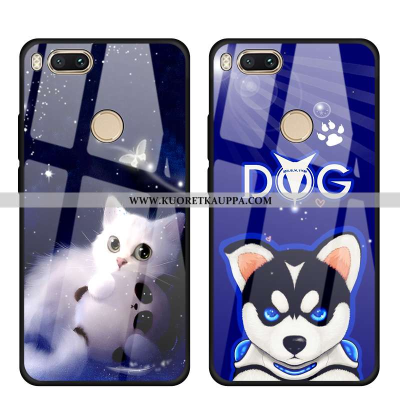 Kuori Xiaomi Mi A1, Kuoret Xiaomi Mi A1, Kotelo Xiaomi Mi A1 Suojaus Lasi Net Red Karkaisu Sininen