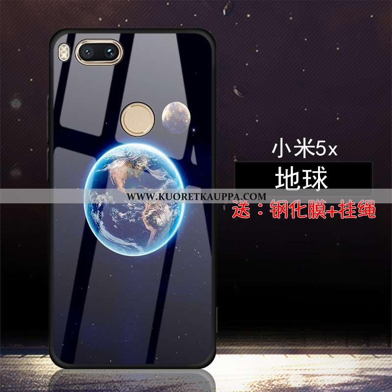 Kuori Xiaomi Mi A1, Kuoret Xiaomi Mi A1, Kotelo Xiaomi Mi A1 Suojaus Lasi Net Red Karkaisu Sininen