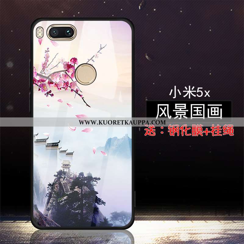 Kuori Xiaomi Mi A1, Kuoret Xiaomi Mi A1, Kotelo Xiaomi Mi A1 Suojaus Lasi Net Red Karkaisu Sininen