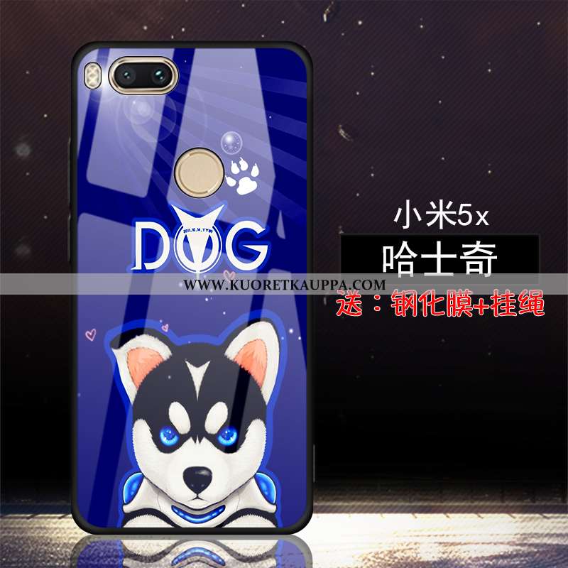 Kuori Xiaomi Mi A1, Kuoret Xiaomi Mi A1, Kotelo Xiaomi Mi A1 Suojaus Lasi Net Red Karkaisu Sininen