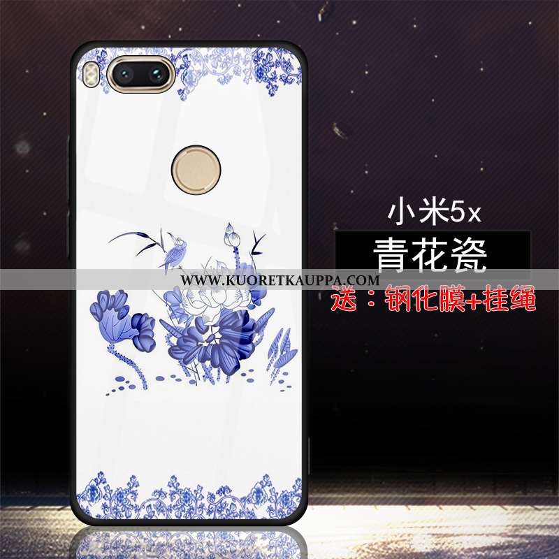 Kuori Xiaomi Mi A1, Kuoret Xiaomi Mi A1, Kotelo Xiaomi Mi A1 Suojaus Lasi Net Red Karkaisu Sininen