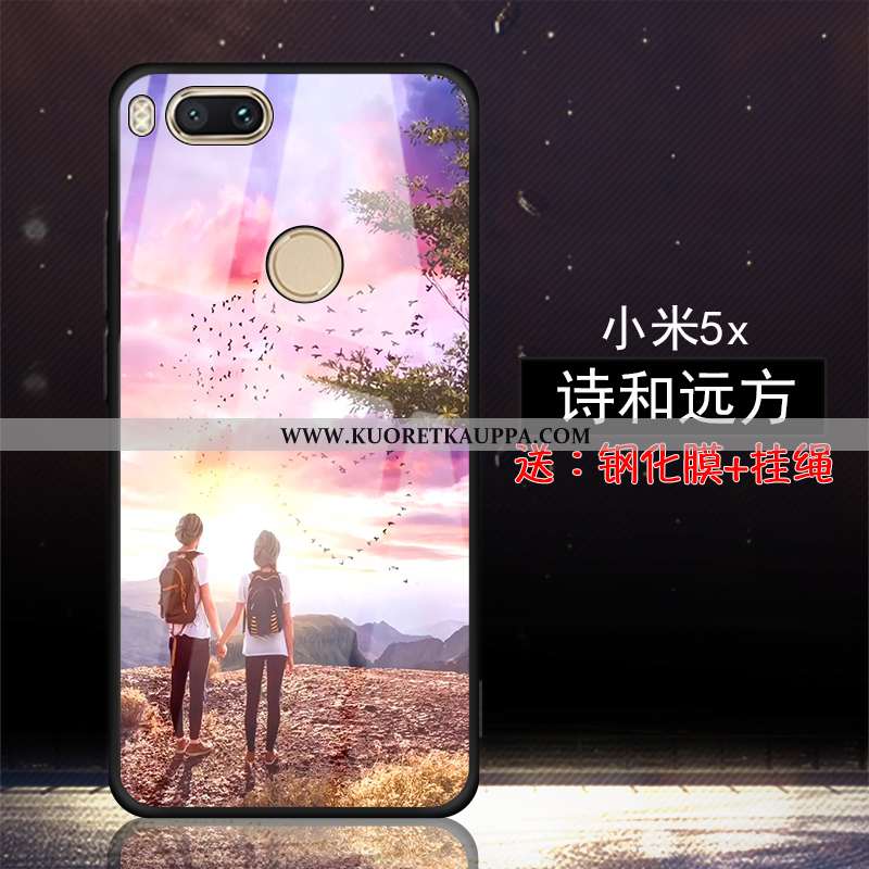 Kuori Xiaomi Mi A1, Kuoret Xiaomi Mi A1, Kotelo Xiaomi Mi A1 Suojaus Lasi Net Red Karkaisu Sininen