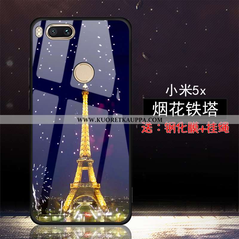 Kuori Xiaomi Mi A1, Kuoret Xiaomi Mi A1, Kotelo Xiaomi Mi A1 Suojaus Lasi Net Red Karkaisu Sininen