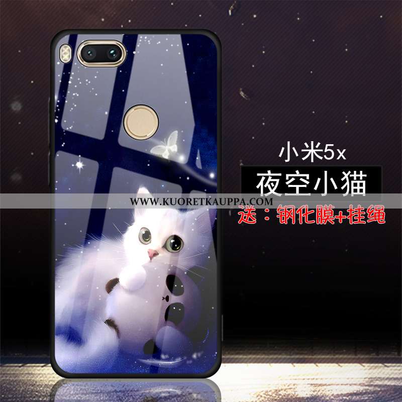 Kuori Xiaomi Mi A1, Kuoret Xiaomi Mi A1, Kotelo Xiaomi Mi A1 Suojaus Lasi Net Red Karkaisu Sininen