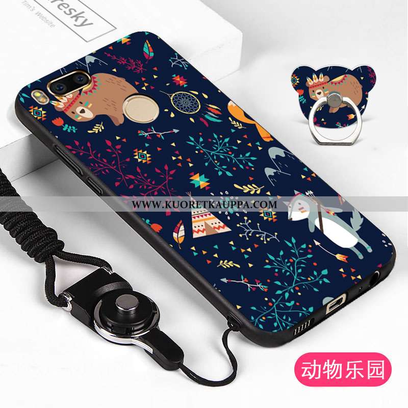 Kuori Xiaomi Mi A1, Kuoret Xiaomi Mi A1, Kotelo Xiaomi Mi A1 Tila Pesty Suede Tummansininen Pieni Pe