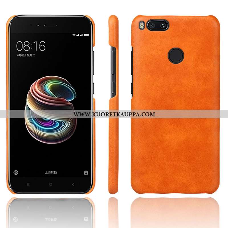 Kuori Xiaomi Mi A1, Kuoret Xiaomi Mi A1, Kotelo Xiaomi Mi A1 Vuosikerta Nahka Oranssi Murtumaton