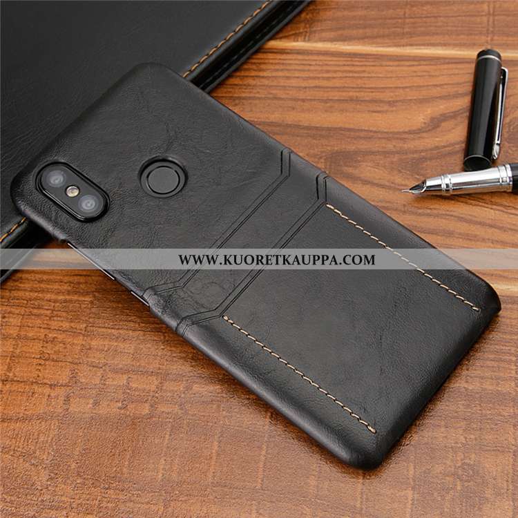 Kuori Xiaomi Mi A2, Kuoret Xiaomi Mi A2, Kotelo Xiaomi Mi A2 Nahkakuori Puhelimen Takakansi Ruskea