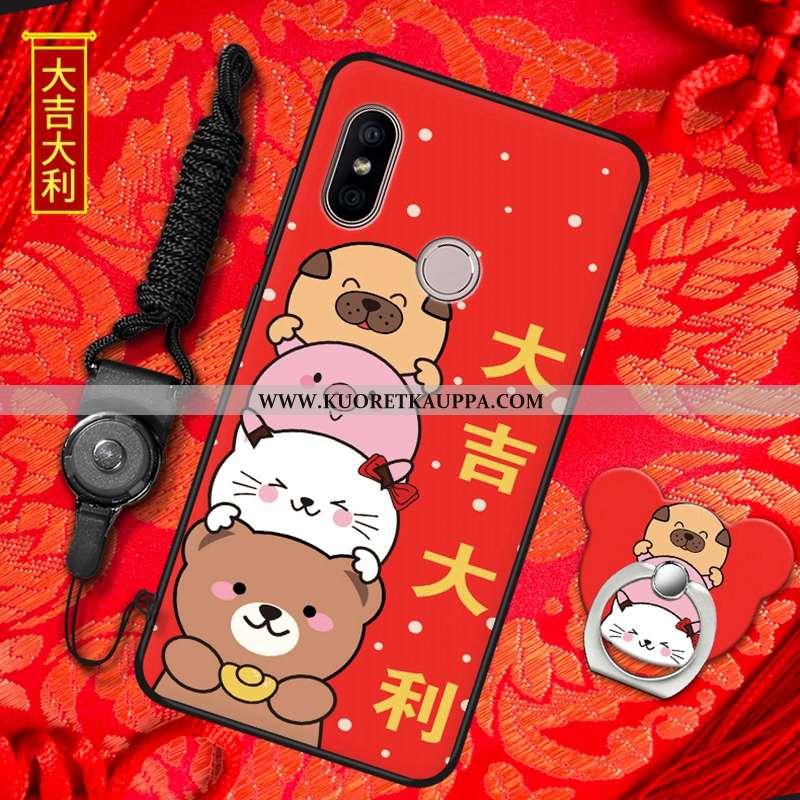 Kuori Xiaomi Mi A2, Kuoret Xiaomi Mi A2, Kotelo Xiaomi Mi A2 Pehmeä Neste Silikoni Punainen All Incl