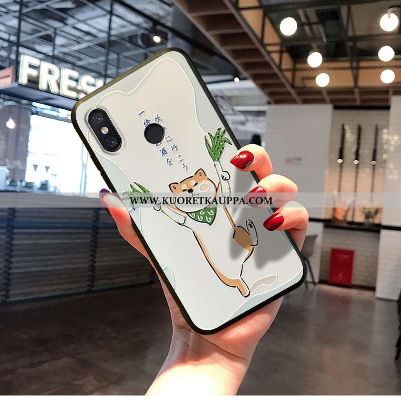 Kuori Xiaomi Mi A2, Kuoret Xiaomi Mi A2, Kotelo Xiaomi Mi A2 Sarjakuva Ihana Pieni Valkoinen Luova