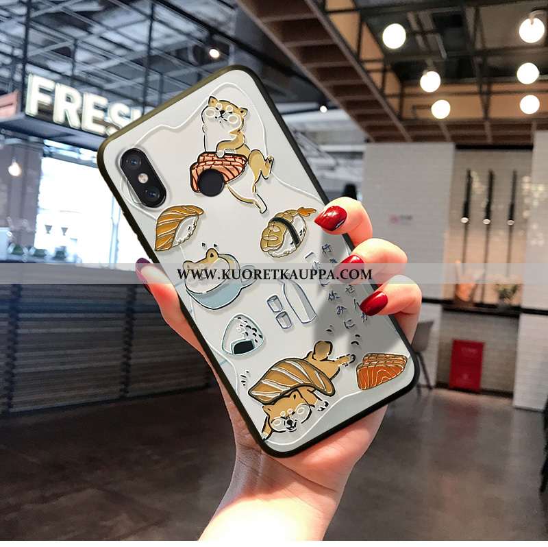 Kuori Xiaomi Mi A2, Kuoret Xiaomi Mi A2, Kotelo Xiaomi Mi A2 Sarjakuva Ihana Pieni Valkoinen Luova