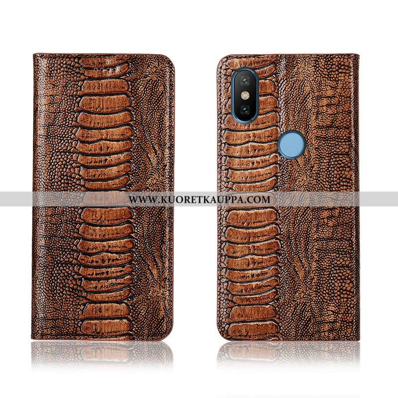 Kuori Xiaomi Mi A2, Kuoret Xiaomi Mi A2, Kotelo Xiaomi Mi A2 Silikoni Suojaus Aito Nahka Murtumaton 