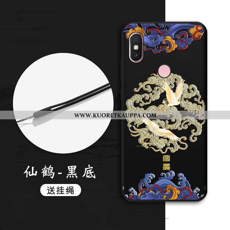 Kuori Xiaomi Mi A2, Kuoret Xiaomi Mi A2, Kotelo Xiaomi Mi A2 Suojaus Kohokuviointi Musta Tuuli Puhel