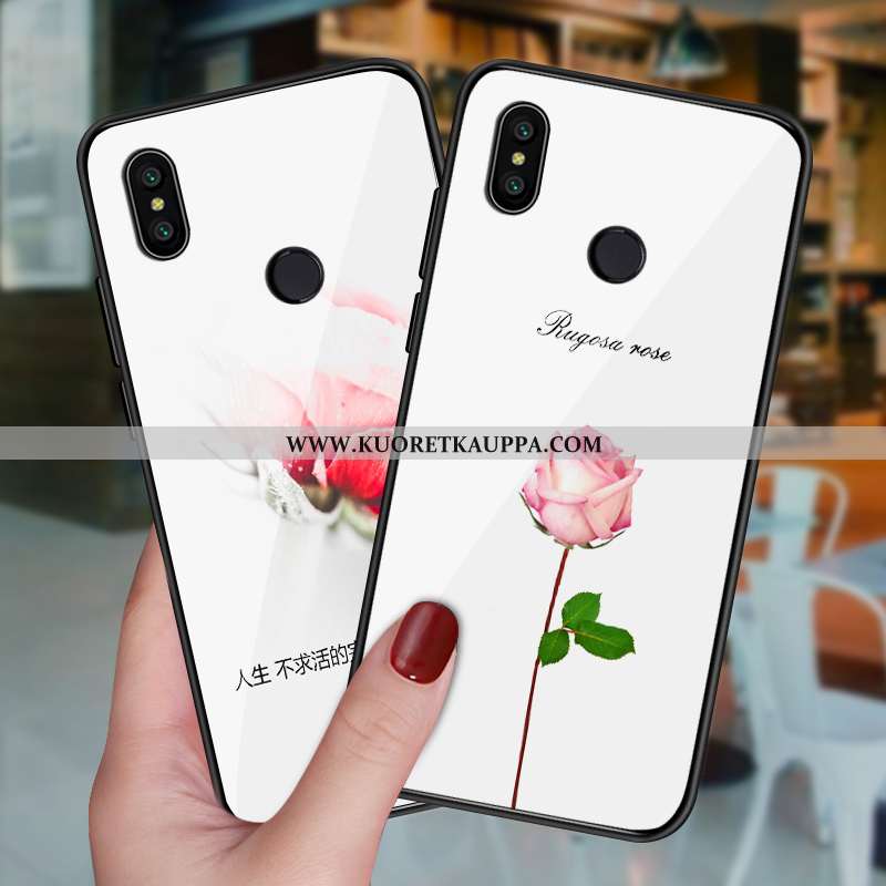 Kuori Xiaomi Mi A2, Kuoret Xiaomi Mi A2, Kotelo Xiaomi Mi A2 Suuntaus Lasi Pieni Muokata Valkoinen