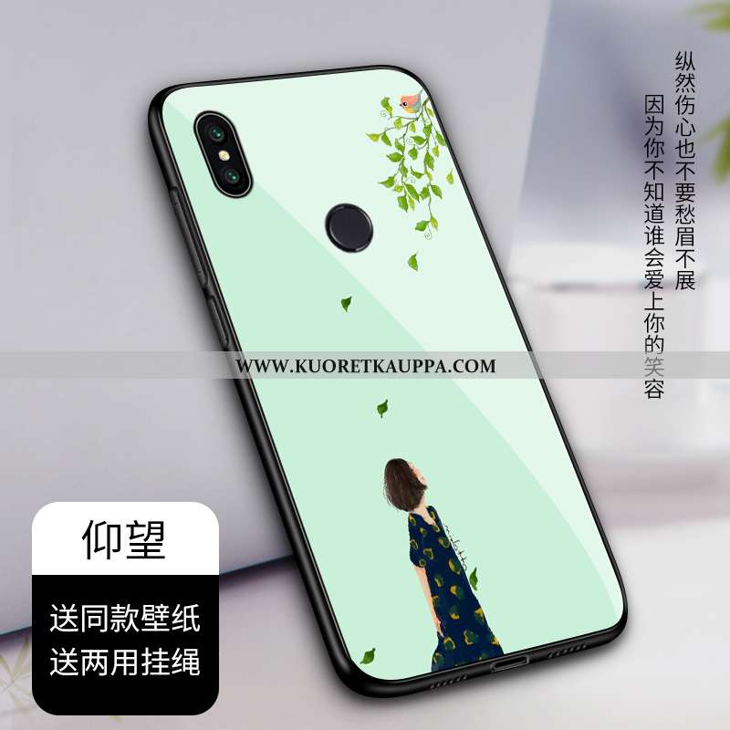 Kuori Xiaomi Mi A2, Kuoret Xiaomi Mi A2, Kotelo Xiaomi Mi A2 Suuntaus Lasi Pieni Muokata Valkoinen