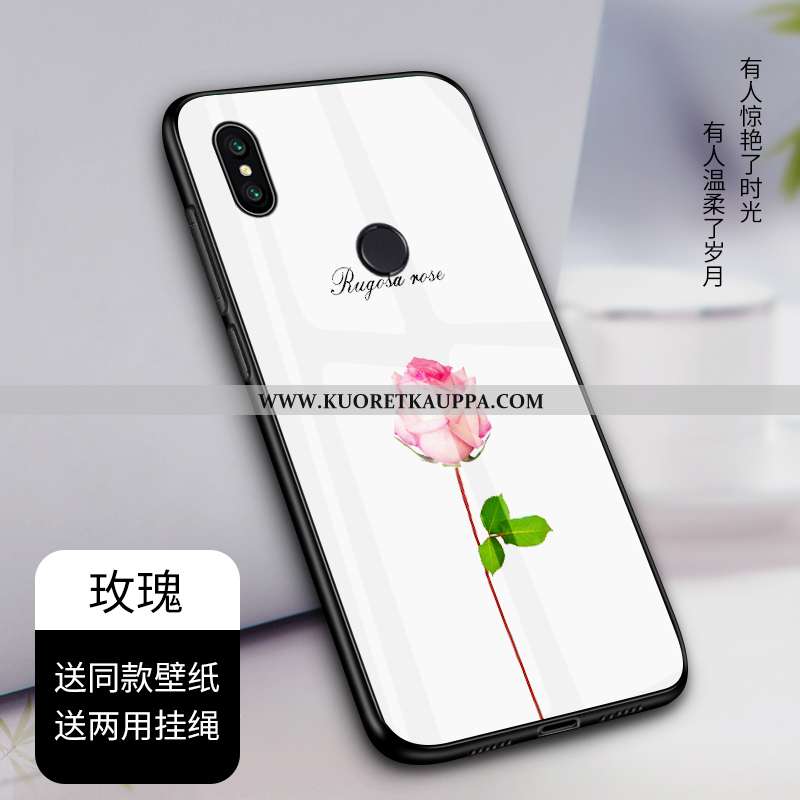 Kuori Xiaomi Mi A2, Kuoret Xiaomi Mi A2, Kotelo Xiaomi Mi A2 Suuntaus Lasi Pieni Muokata Valkoinen