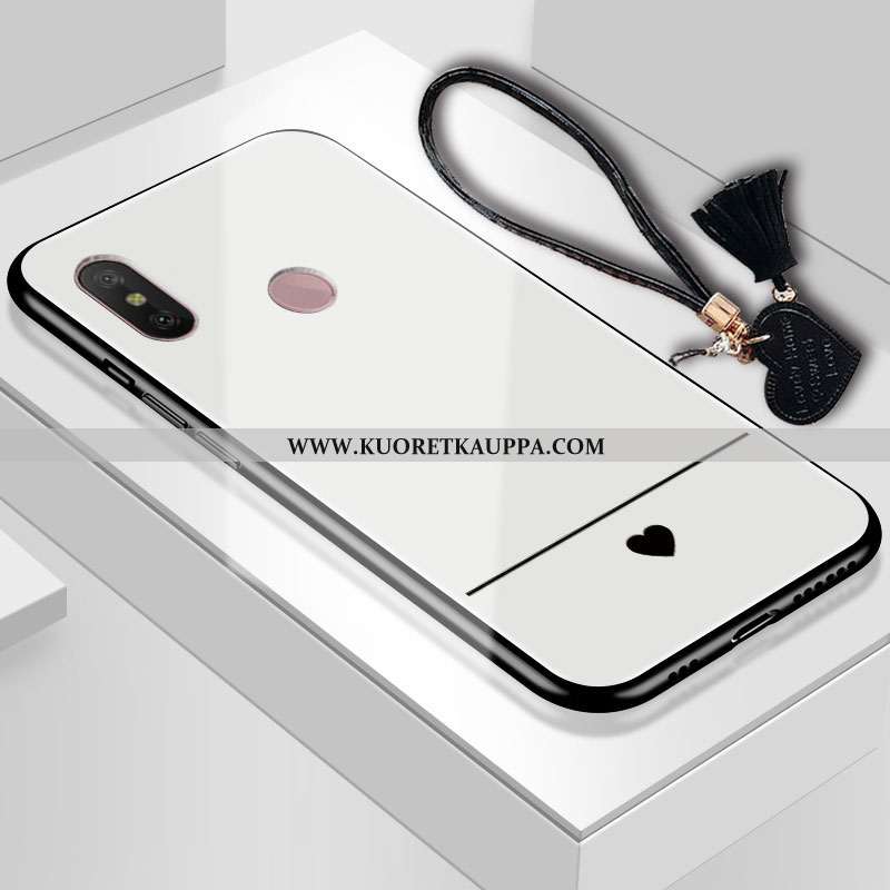 Kuori Xiaomi Mi A2 Lite, Kuoret Xiaomi Mi A2 Lite, Kotelo Xiaomi Mi A2 Lite Suojaus Lasi Peili Valko
