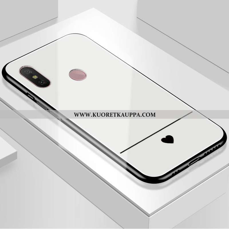 Kuori Xiaomi Mi A2 Lite, Kuoret Xiaomi Mi A2 Lite, Kotelo Xiaomi Mi A2 Lite Suojaus Lasi Peili Valko