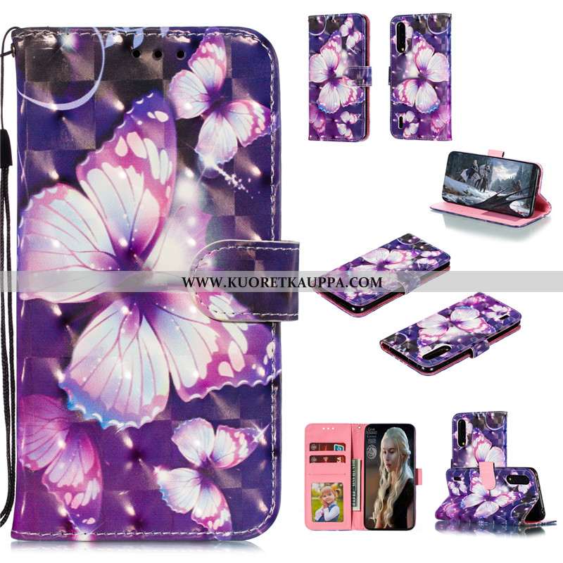 Kuori Xiaomi Mi A3, Kuoret Xiaomi Mi A3, Kotelo Xiaomi Mi A3 Nahkakuori Ihana Sininen Puhelimen