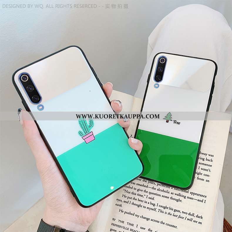 Kuori Xiaomi Mi A3, Kuoret Xiaomi Mi A3, Kotelo Xiaomi Mi A3 Persoonallisuus Lasi Vihreä Net Red Puh