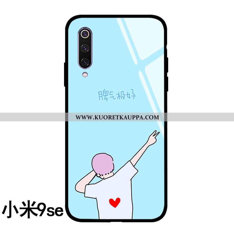 Kuori Xiaomi Mi A3, Kuoret Xiaomi Mi A3, Kotelo Xiaomi Mi A3 Silikoni Lasi Sininen Pieni Suuntaus