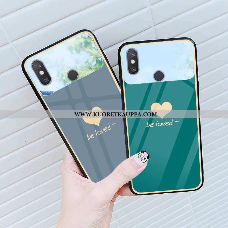 Kuori Xiaomi Mi Max 3, Kuoret Xiaomi Mi Max 3, Kotelo Xiaomi Mi Max 3 Lasi Pieni Net Red Yksinkertai