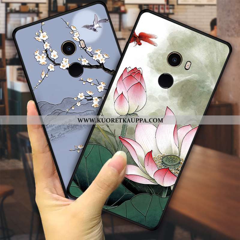 Kuori Xiaomi Mi Mix 2, Kuoret Xiaomi Mi Mix 2, Kotelo Xiaomi Mi Mix 2 Kukkia Pehmeä Neste Tuuli Must