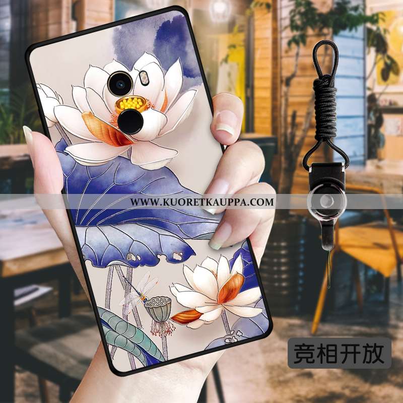 Kuori Xiaomi Mi Mix 2, Kuoret Xiaomi Mi Mix 2, Kotelo Xiaomi Mi Mix 2 Kukkia Pehmeä Neste Tuuli Must