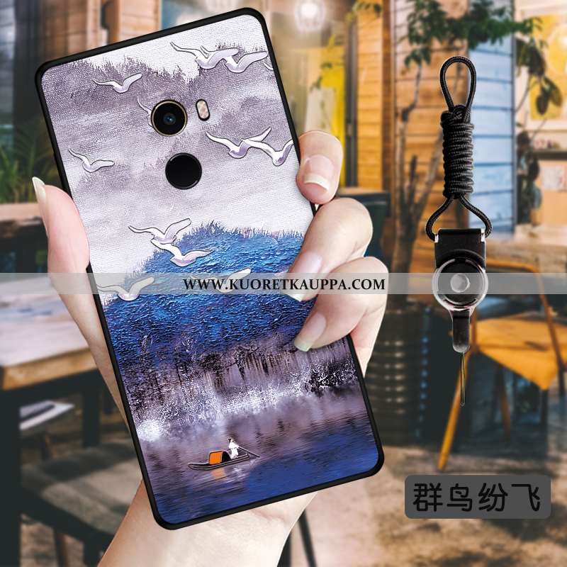 Kuori Xiaomi Mi Mix 2, Kuoret Xiaomi Mi Mix 2, Kotelo Xiaomi Mi Mix 2 Kukkia Pehmeä Neste Tuuli Must