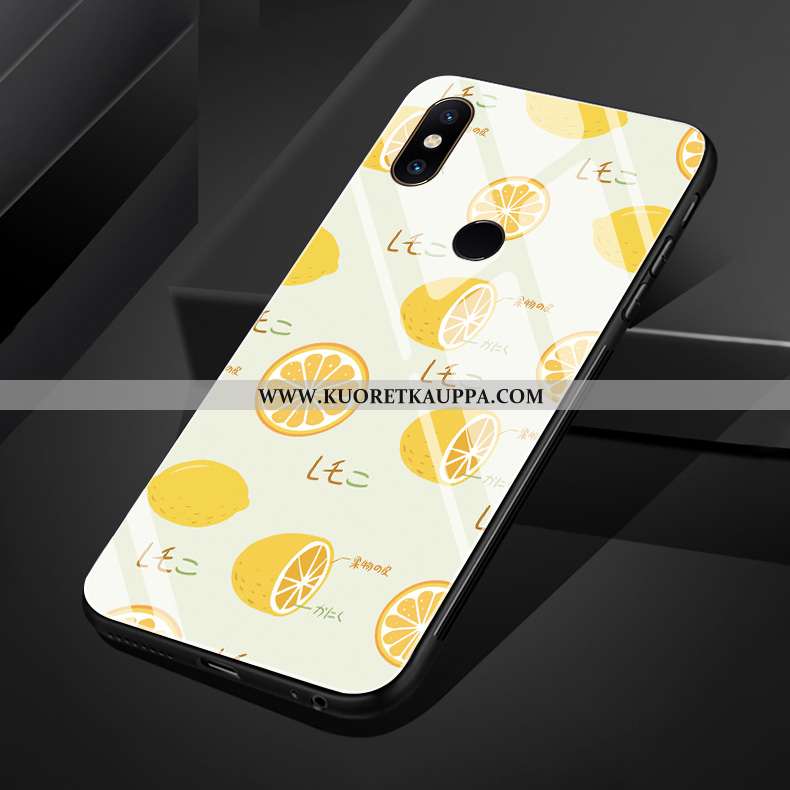 Kuori Xiaomi Mi Mix 3, Kuoret Xiaomi Mi Mix 3, Kotelo Xiaomi Mi Mix 3 Lasi Silikoni Keltainen Keltai