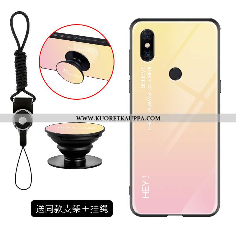 Kuori Xiaomi Mi Mix 3, Kuoret Xiaomi Mi Mix 3, Kotelo Xiaomi Mi Mix 3 Lasi Tila Murtumaton Tuki Pink