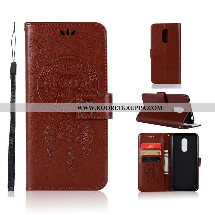 Kuori Xiaomi Redmi 5, Kuoret Xiaomi Redmi 5, Kotelo Xiaomi Redmi 5 Suojaus Nahkakuori Punainen Puhel