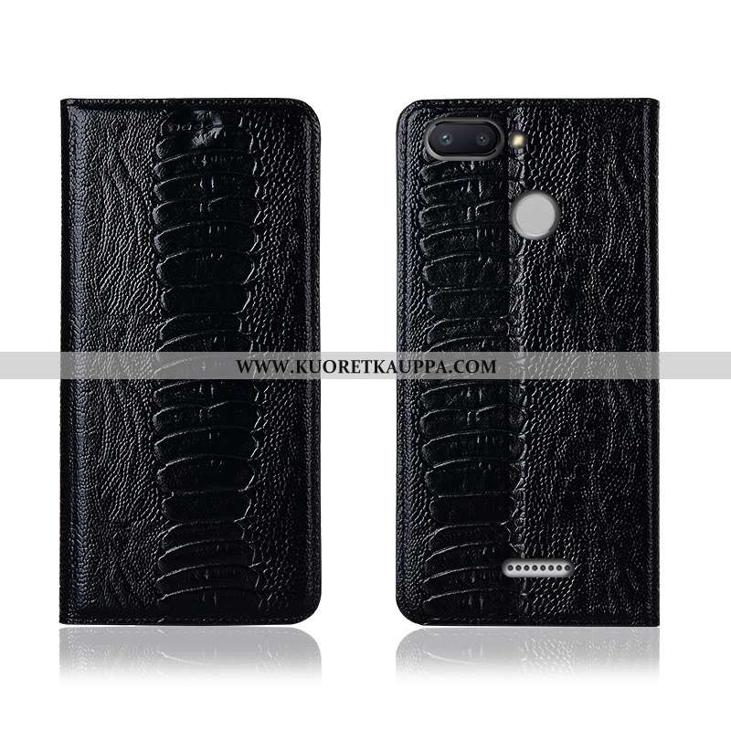 Kuori Xiaomi Redmi 6, Kuoret Xiaomi Redmi 6, Kotelo Xiaomi Redmi 6 Aito Nahka Pehmeä Neste Nahkakuor