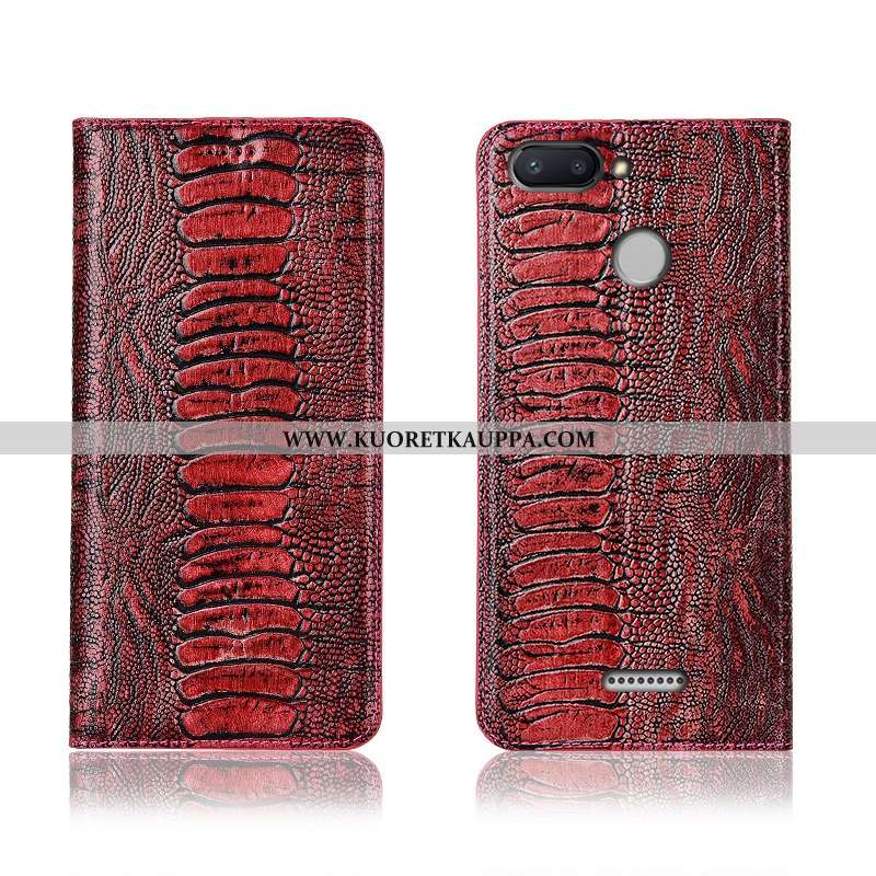 Kuori Xiaomi Redmi 6, Kuoret Xiaomi Redmi 6, Kotelo Xiaomi Redmi 6 Aito Nahka Pehmeä Neste Nahkakuor