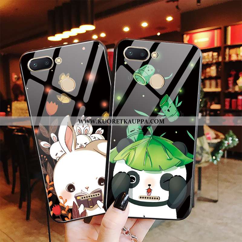 Kuori Xiaomi Redmi 6, Kuoret Xiaomi Redmi 6, Kotelo Xiaomi Redmi 6 Luova Sarjakuva Suojaus Musta Mus