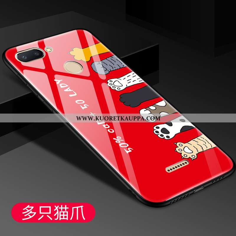 Kuori Xiaomi Redmi 6, Kuoret Xiaomi Redmi 6, Kotelo Xiaomi Redmi 6 Luova Sarjakuva Suojaus Musta Mus