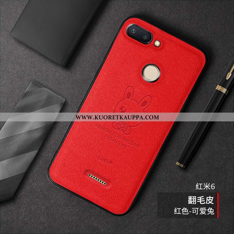 Kuori Xiaomi Redmi 6, Kuoret Xiaomi Redmi 6, Kotelo Xiaomi Redmi 6 Pehmeä Neste Turkki Mokkanahkaa T