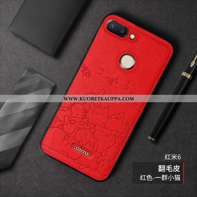 Kuori Xiaomi Redmi 6, Kuoret Xiaomi Redmi 6, Kotelo Xiaomi Redmi 6 Pehmeä Neste Turkki Mokkanahkaa T