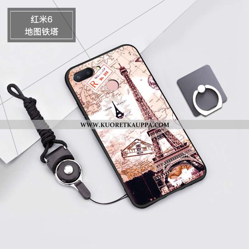 Kuori Xiaomi Redmi 6, Kuoret Xiaomi Redmi 6, Kotelo Xiaomi Redmi 6 Sarjakuva Ihana Punainen Murtumat