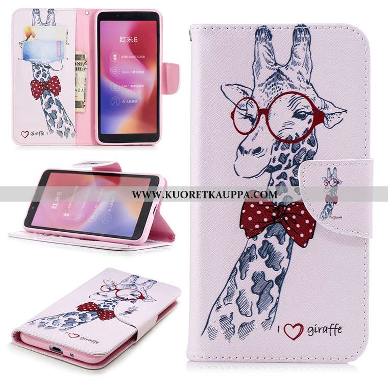 Kuori Xiaomi Redmi 6, Kuoret Xiaomi Redmi 6, Kotelo Xiaomi Redmi 6 Sarjakuva Nahkakuori Sininen All 