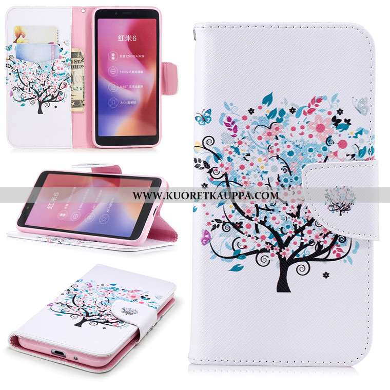 Kuori Xiaomi Redmi 6, Kuoret Xiaomi Redmi 6, Kotelo Xiaomi Redmi 6 Sarjakuva Nahkakuori Sininen All 